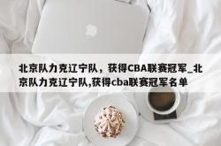 南宫娱乐-北京队力克辽宁队，获得CBA联赛冠军_北京队力克辽宁队,获得cba联赛冠军名单